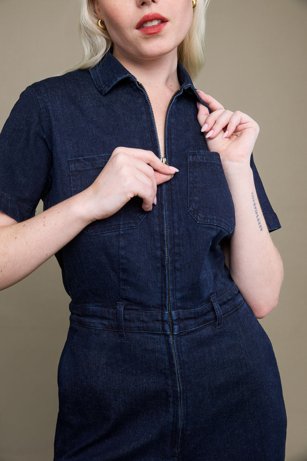 Quincy Jumpsuit in Dark Wash Denim