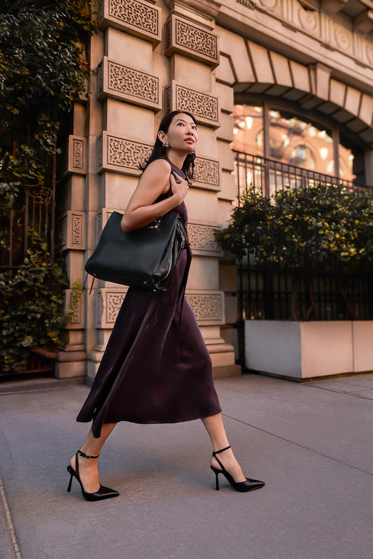 Tessa Dress in Aubergine