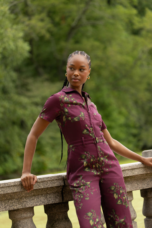 Full Length Quincy Jumpsuit in Currant