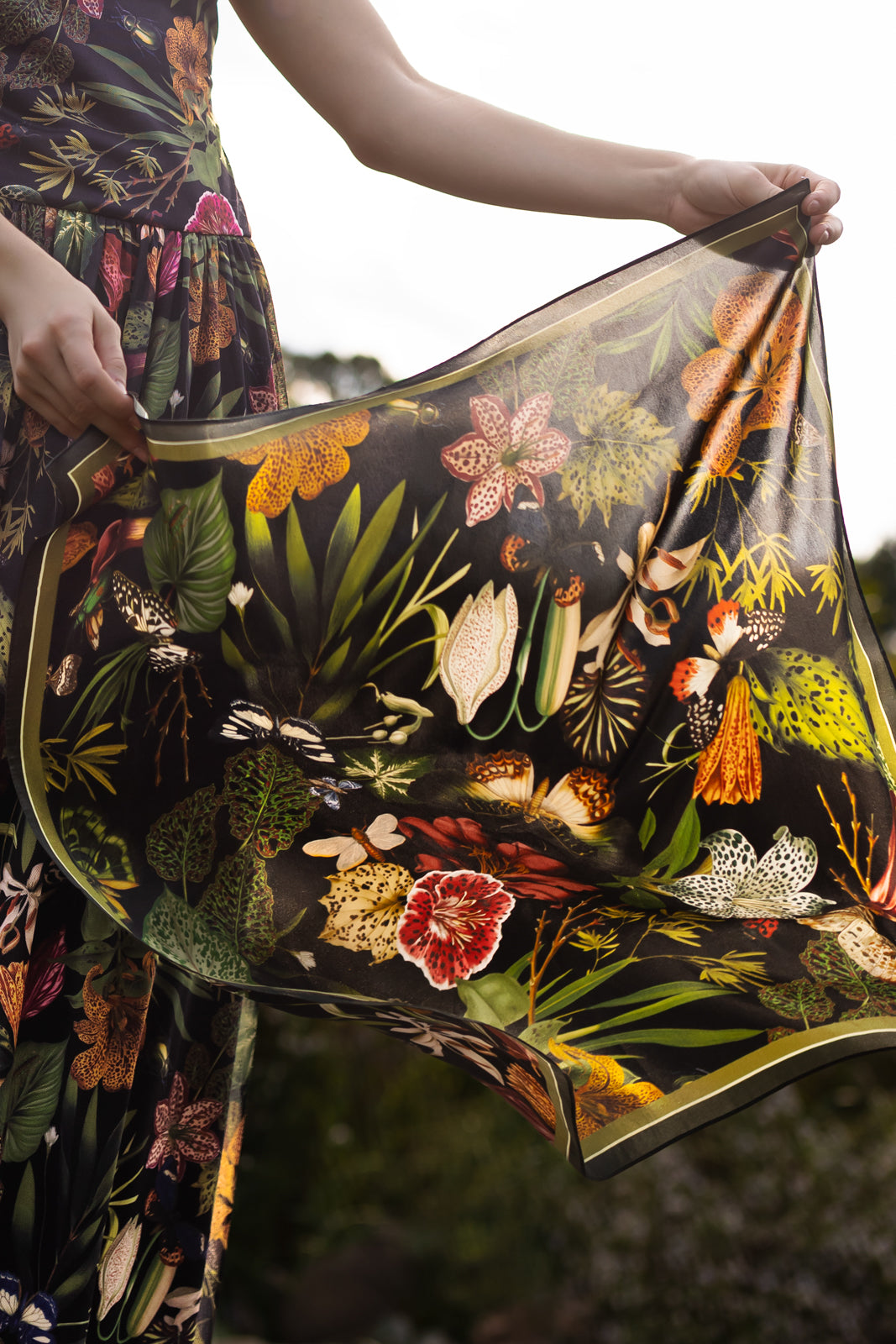 Silk Scarf in Eden