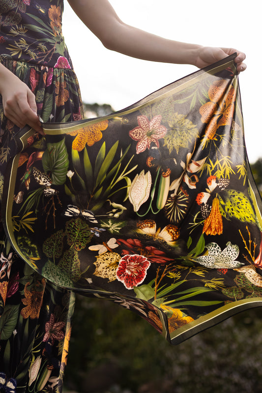 Silk Scarf in Eden