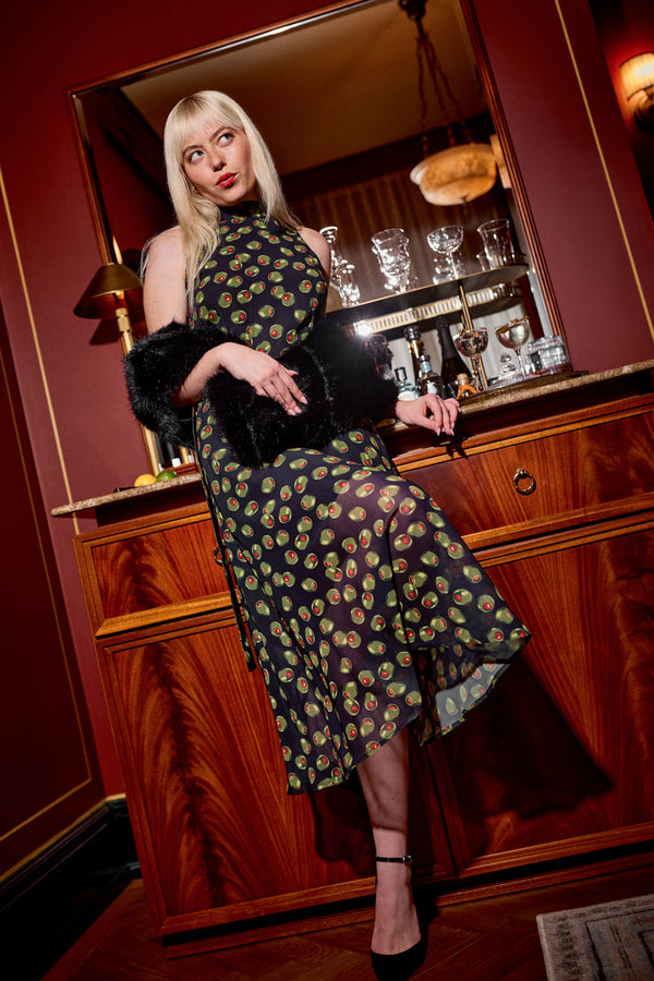 Kira Dress in Olive Martini