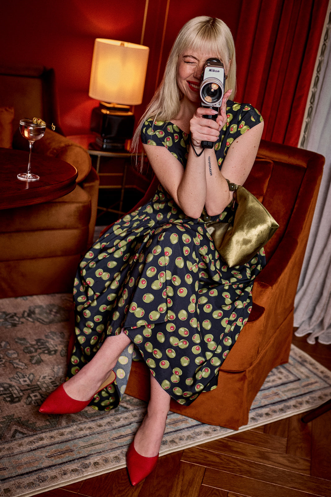 Sherry Dress in Olive Martini