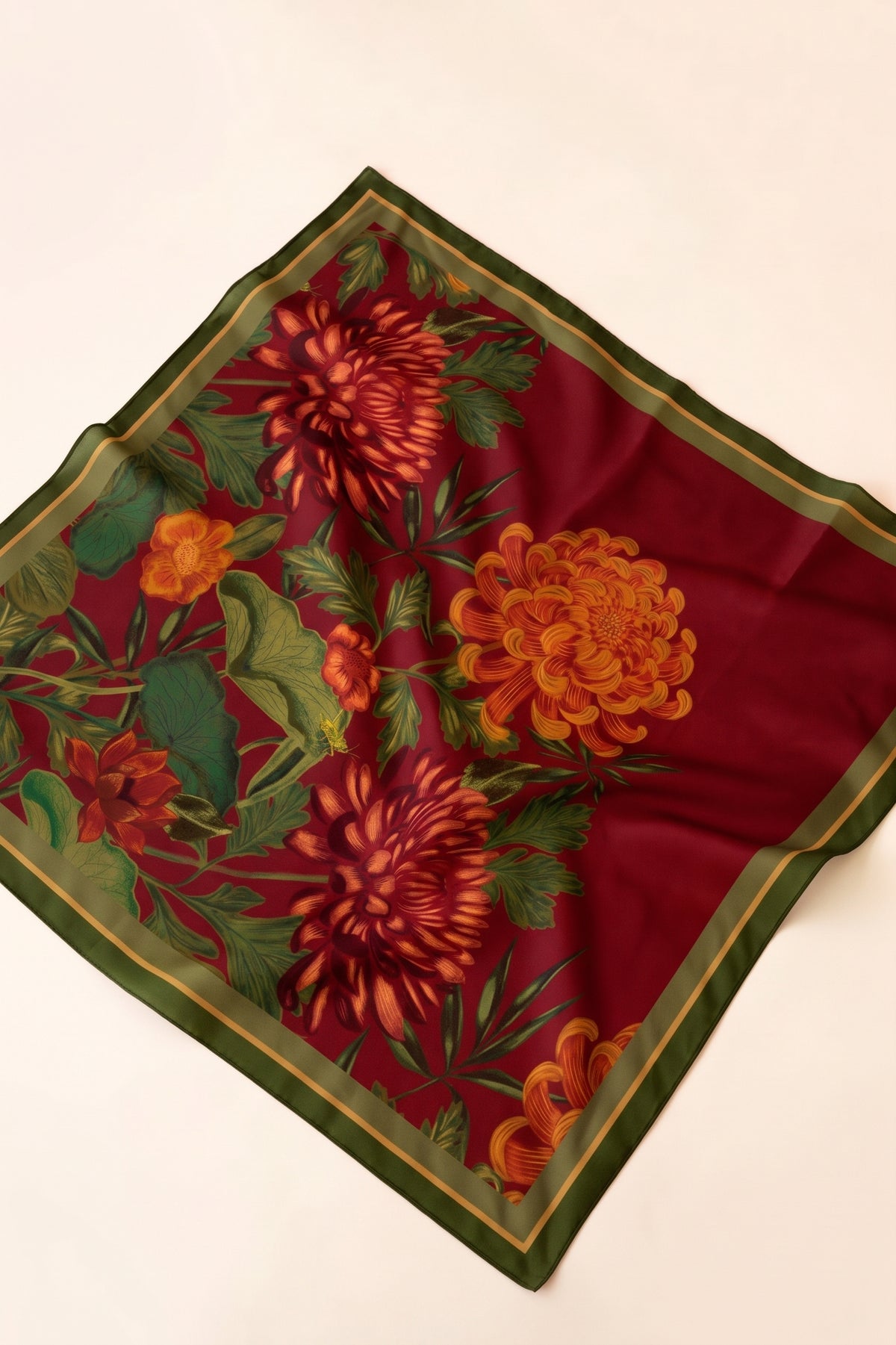 Silk Cotton Scarf in Chrysanthemum
