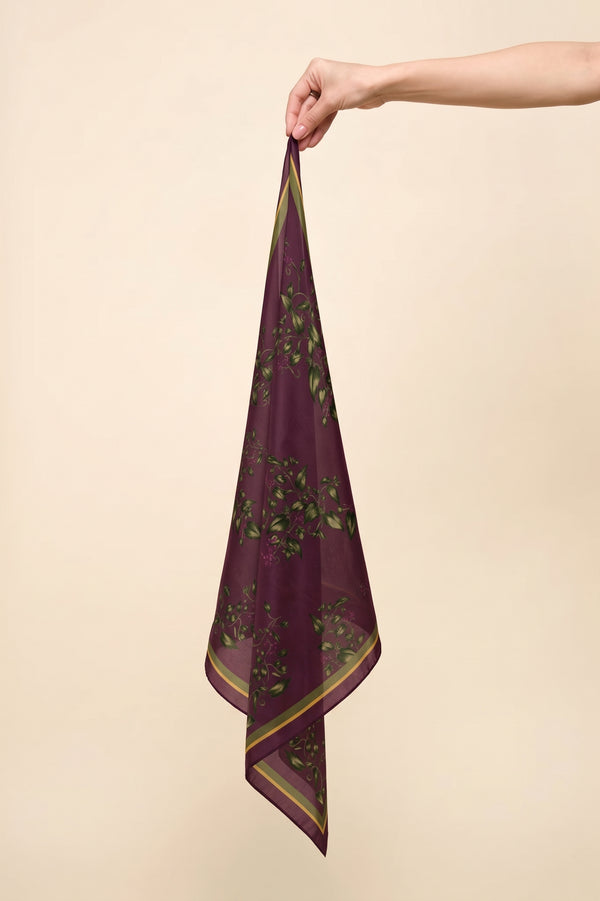Silk Cotton Scarf in Currant