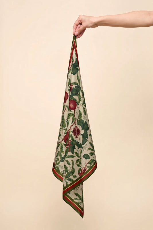 Silk Cotton Scarf in Pomegranate