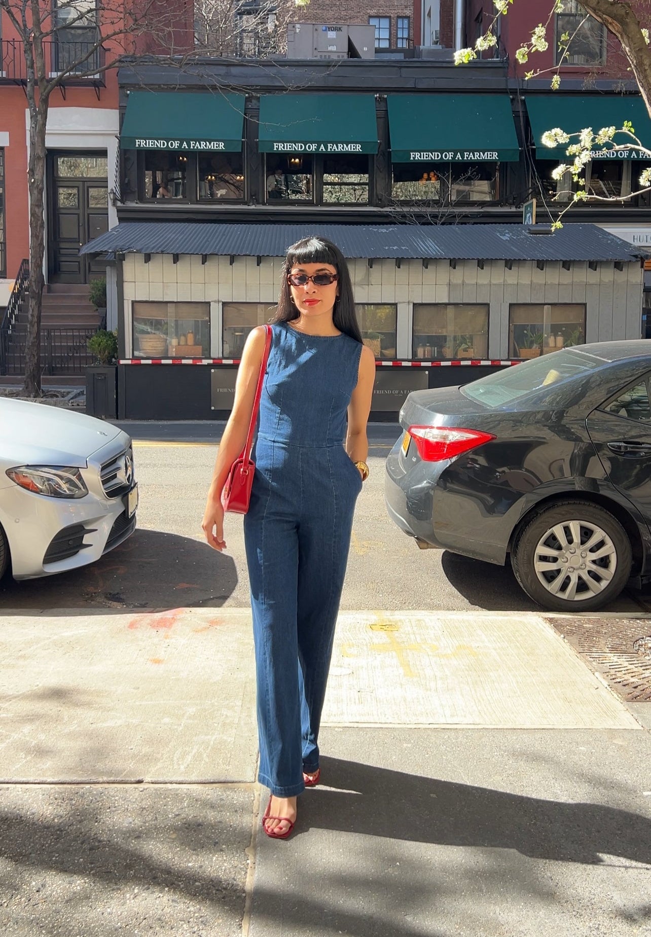 Denim Boatneck Jumpsuit