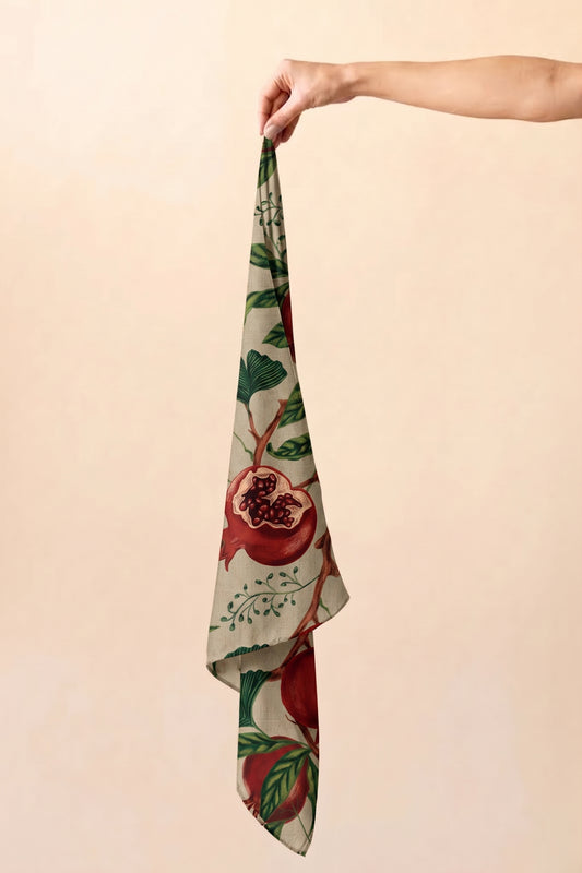 Silk Cotton Scarf in Pomegranate