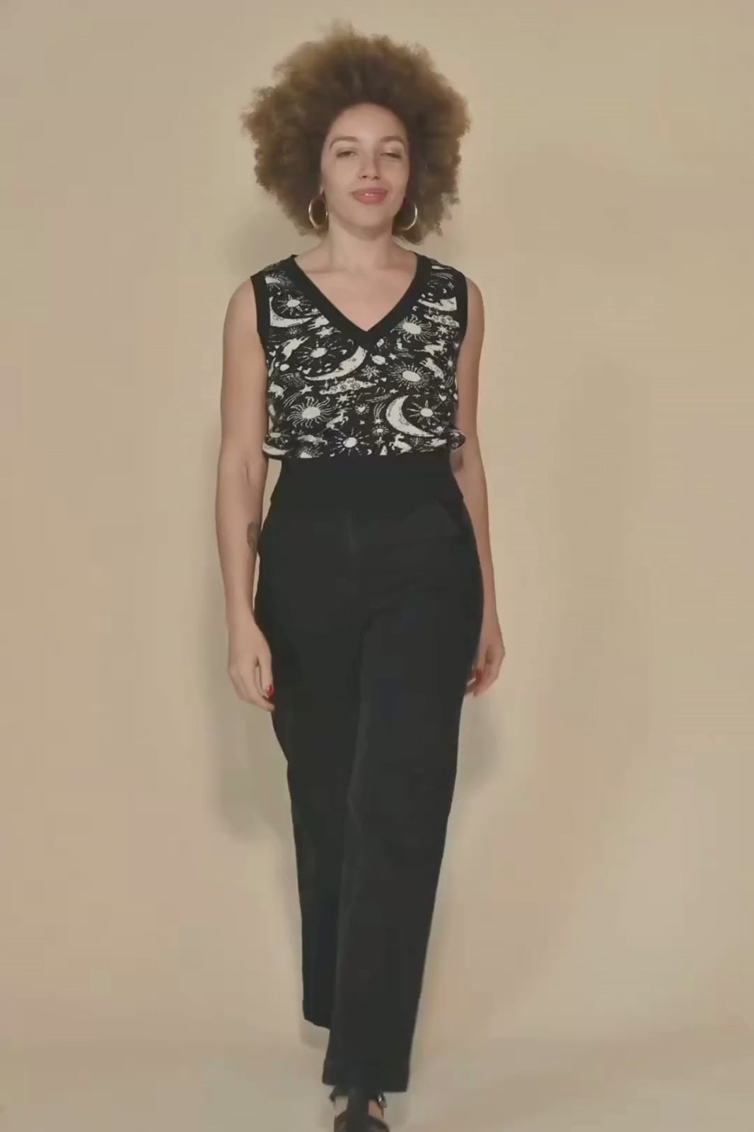 Knit Vest in Black Celestial