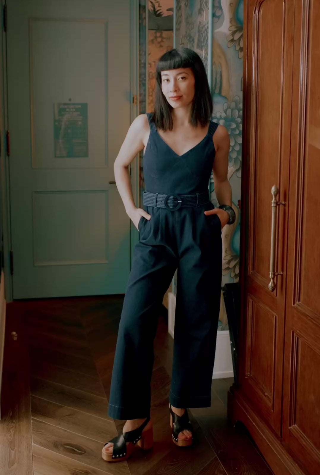 Amina Jumpsuit in Dark Wash Denim – Mixed by Nasrin