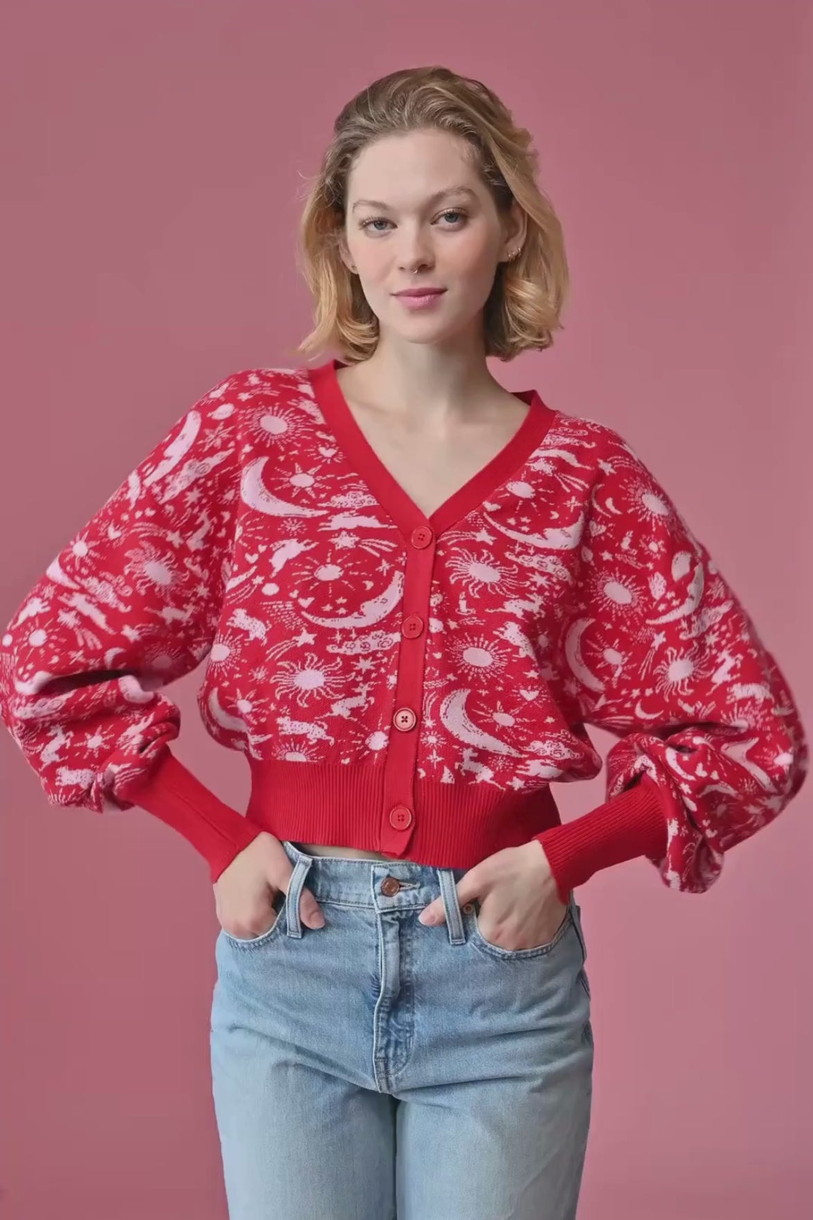 Cardigan in Red Celestial