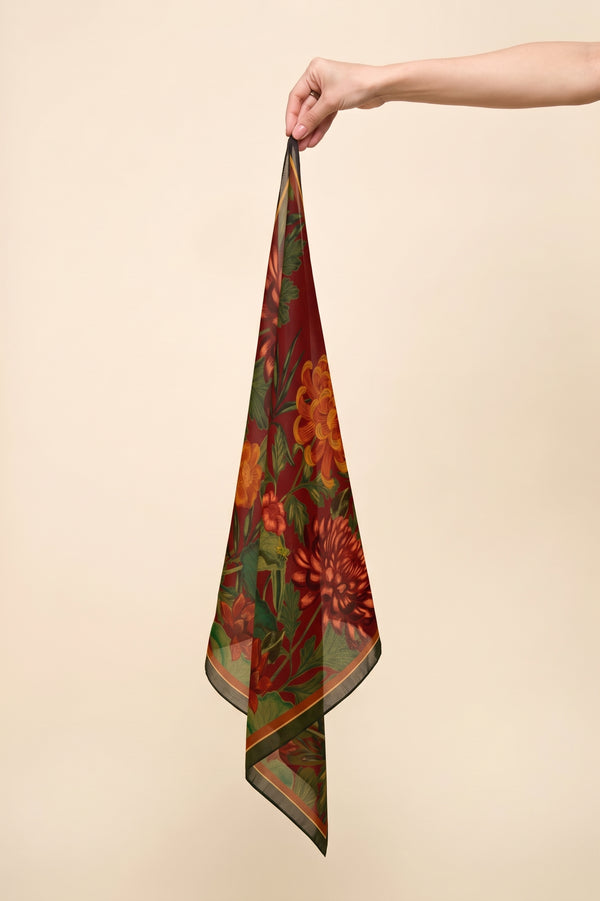 Silk Scarf in Chrysanthemum